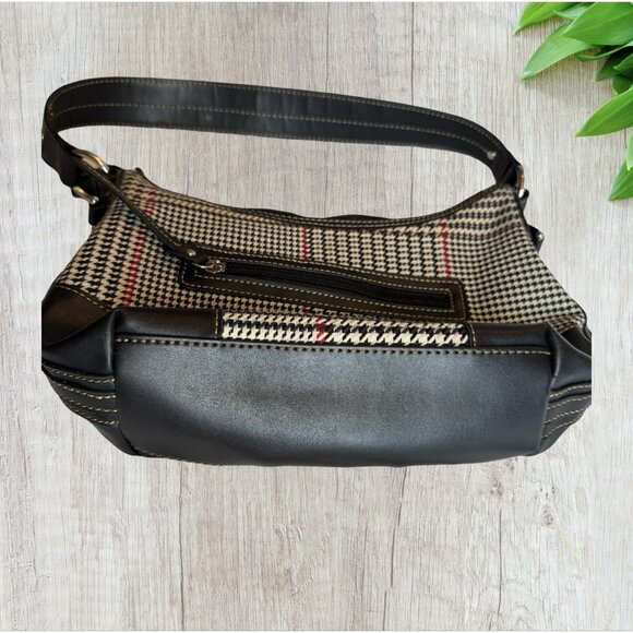 Chaps Black Houndstooth Shoulder Bag Purse - Picture 2 of 8